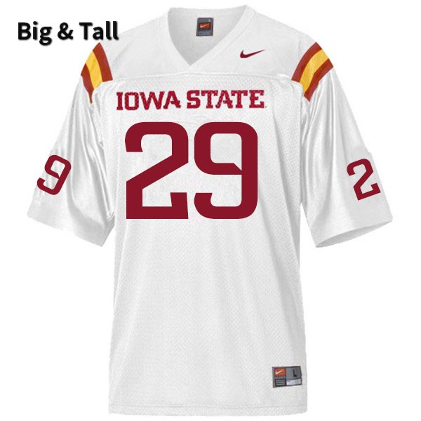 Iowa State Cyclones Men's #29 Vonzell Kelley III Nike NCAA Authentic White Big & Tall College Stitched Football Jersey AX42P80OO
